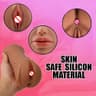 KAMVASANA Male Masturbator Realistic Vagina and Mouth with Teeth and Tongue Nose Pocket Pussy Sucking Masturbator Cup Sex Toys
